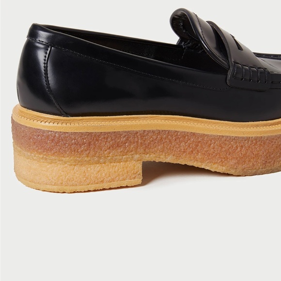 Loeffler Randall Rikki Leather Chunky Platform Penny Loafers in Black Size 9.5 - Picture 12 of 14